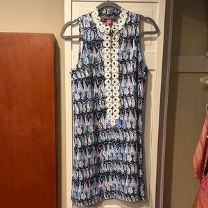Lilly Pulitzer Navy and White Patterned Mini Dress